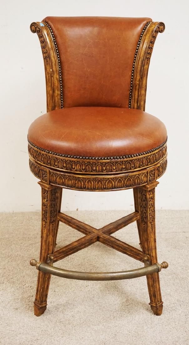 MAITLAND SMITH SWIVEL BAR STOOL WITH BRASS FOOT REST. (1 of 1)