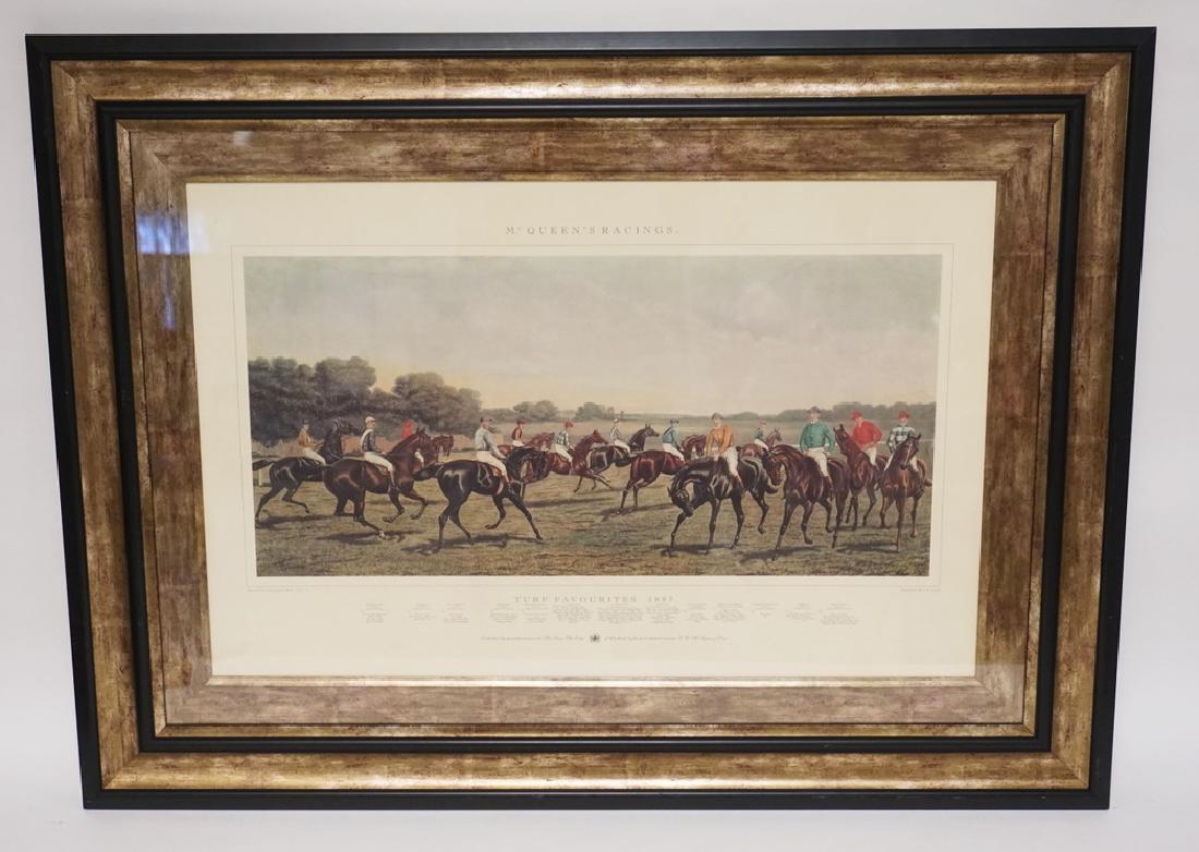HORSE RACING PRINT TITLED *MCQUEEN'S RACINGS*. 37 X 27 (1 of 3)