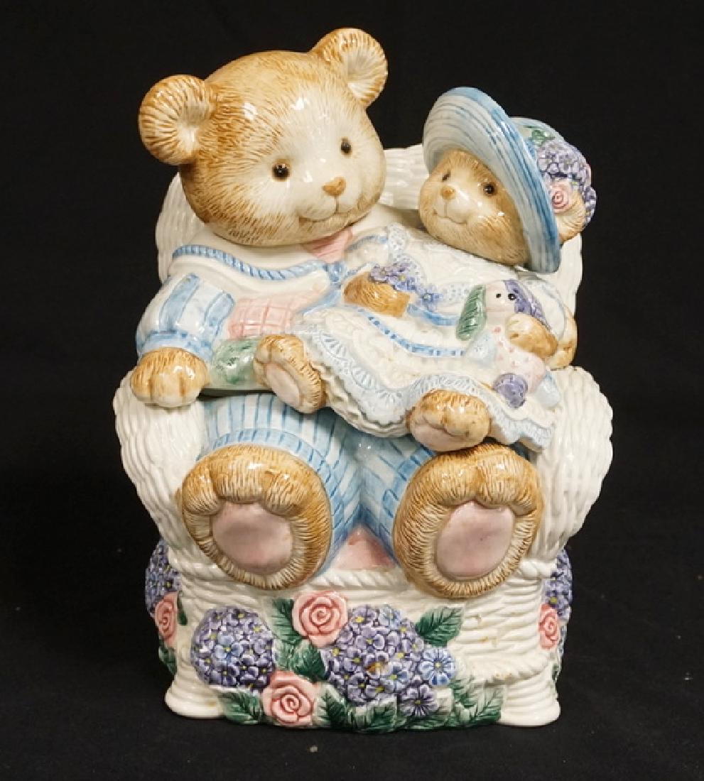 FITZ & FLOYD MOMMY & BABY BEAR COOKIE JAR. 10 3/4 (1 of 2)
