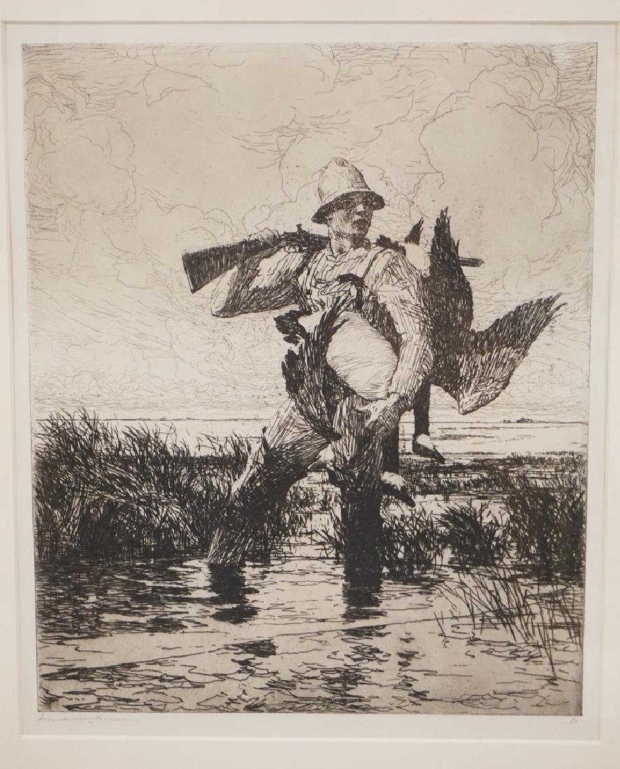FRANK WESTON BENSON *MARSH GUNNER* ETCHING. EDITION (1 of 7)