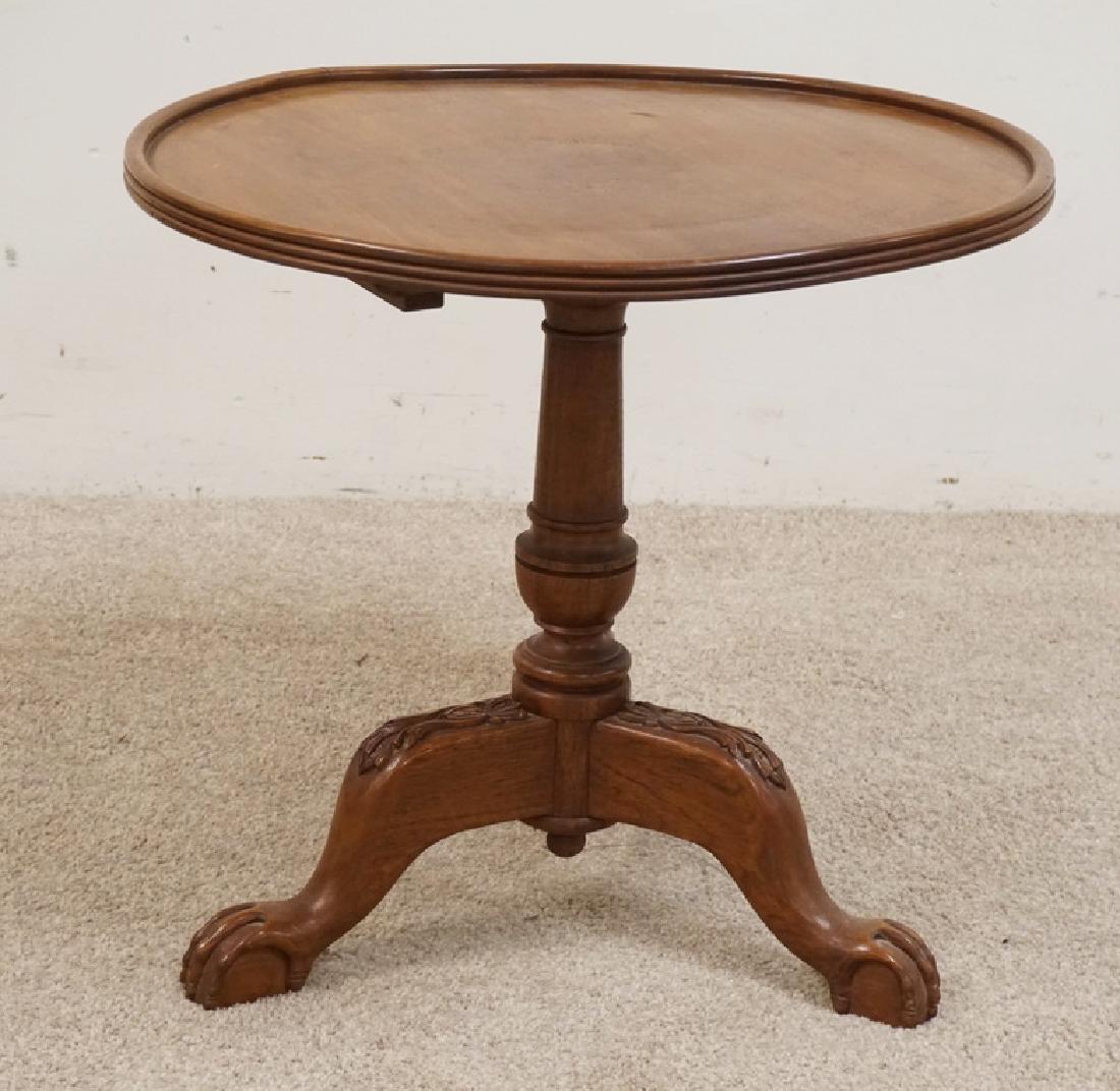 CARVED WALNUT TILT TOP TABLE WITH A DISH TOP. 23 1/2 (1 of 3)