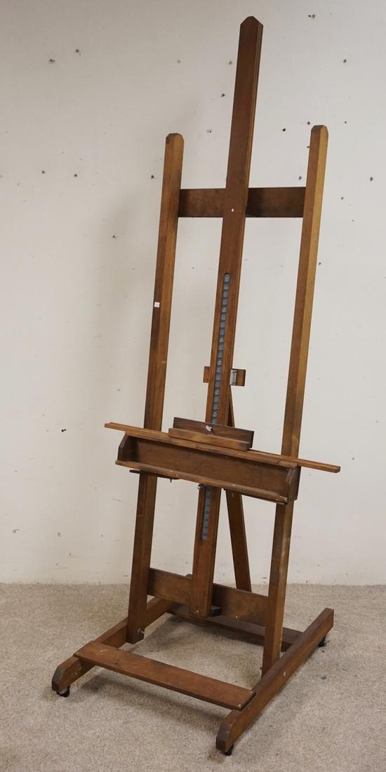 LARGE FOLDING EASEL WITH WHEELS. ADJUSTABLE HEIGHT AND (1 of 1)