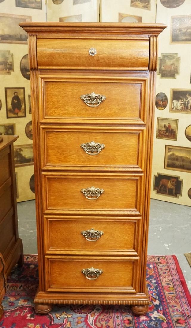 LEXINGTON OAK LINGERE CHEST. 56 INCHES HIGH. 24 INCHES (1 of 3)