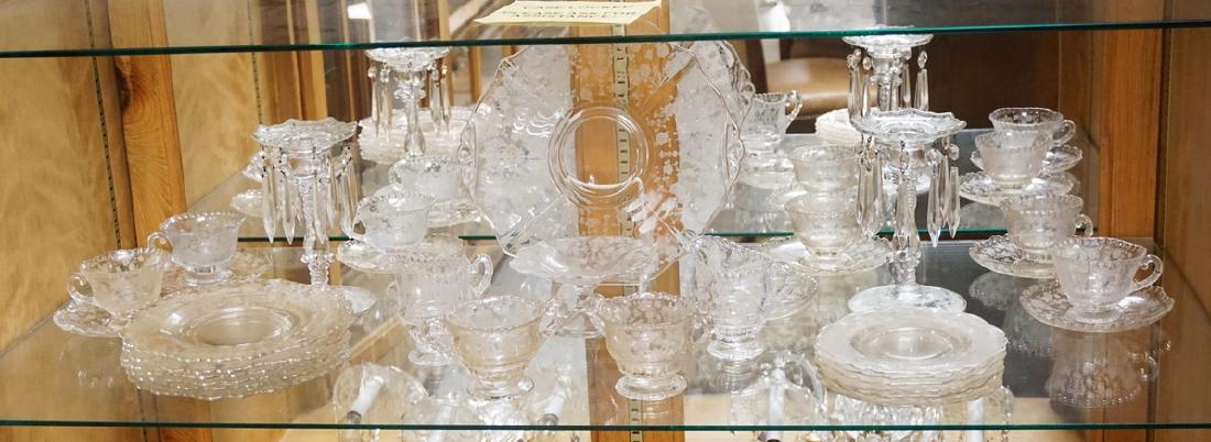 34 PIECES OF CAMBRIDGE *ROSEPOINT* ELEGANT ETCHED (1 of 4)