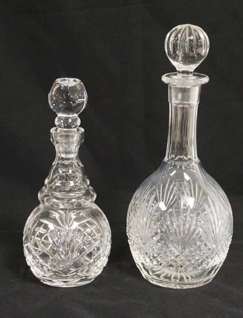 LOT OF 2 CRYSTAL DECANTERS. TALLEST IS 12 INCHES. (1 of 1)