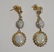 PAIR OF 14K GOLD AND OPAL DROP EARRINGS WITH DIAMOND