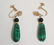 4 PIECE SET. 14K GOLD AND MALACHITE WITH ONYX BEADS. - 3