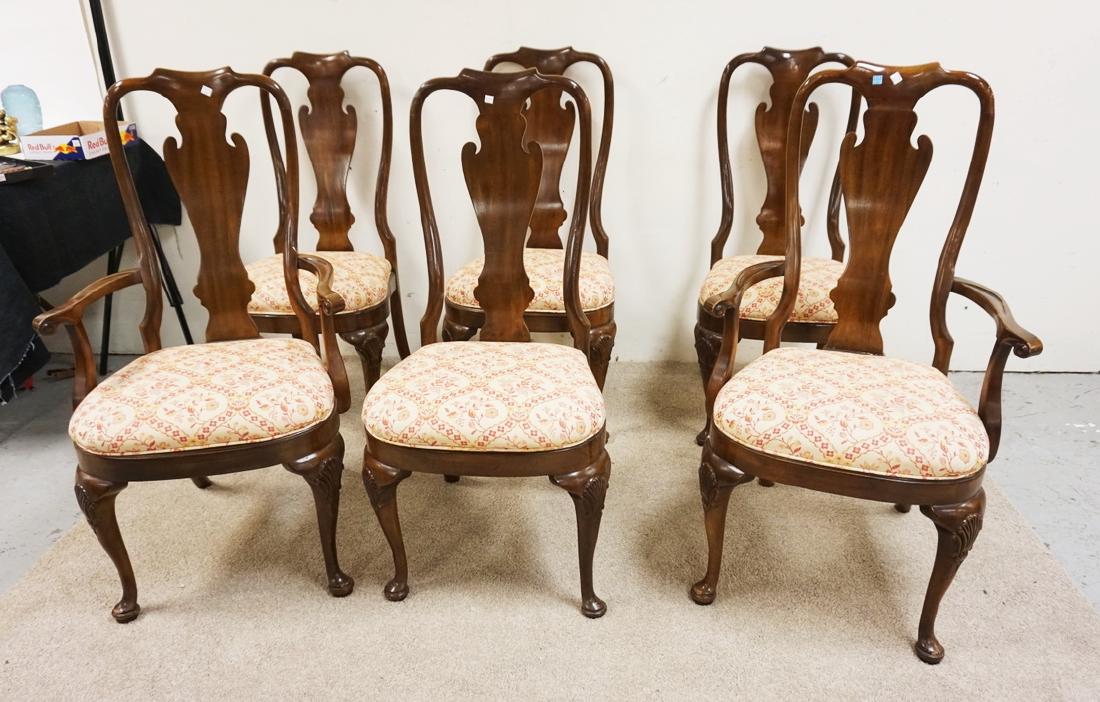 SET OF 6 DREXEL DINING CHAIRS WITH SHELL CARVINGS ON (1 of 6)