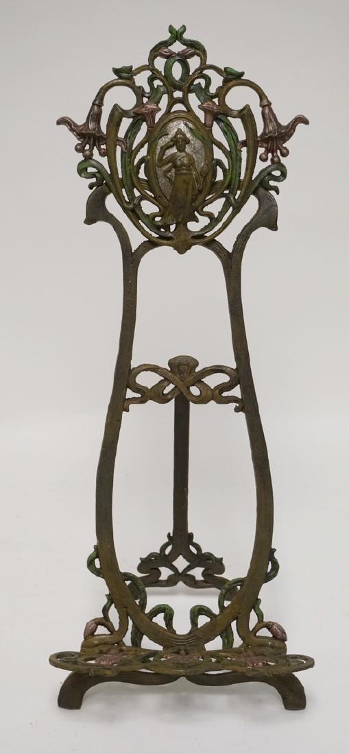 NOUVEAU CAST IRON EASEL FORM PICTURE STAND MEASURING 24 (1 of 3)
