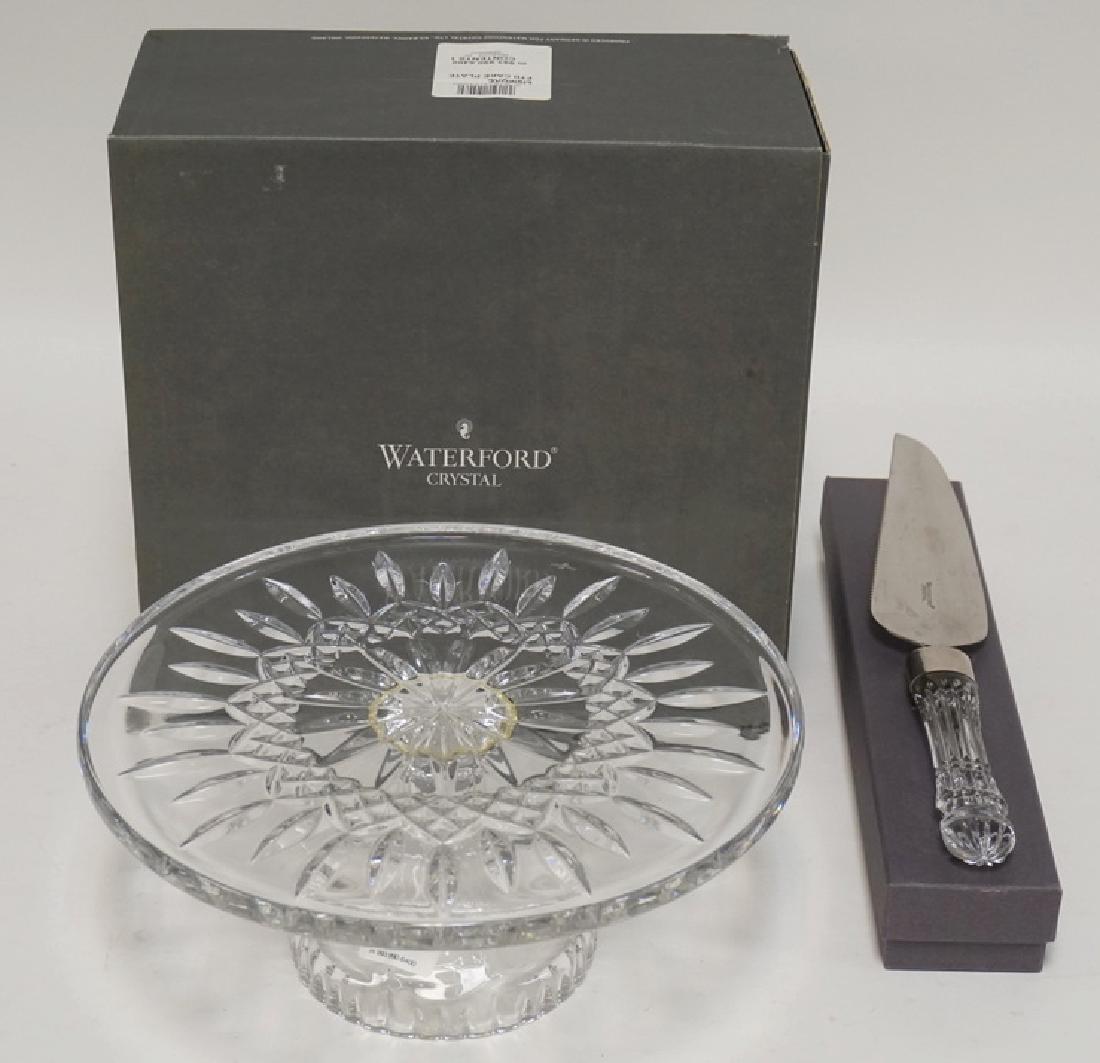 WATERFORD *LISMORE* CRYSTAL FOOTED CAKE PLATE AND CAKE (1 of 3)