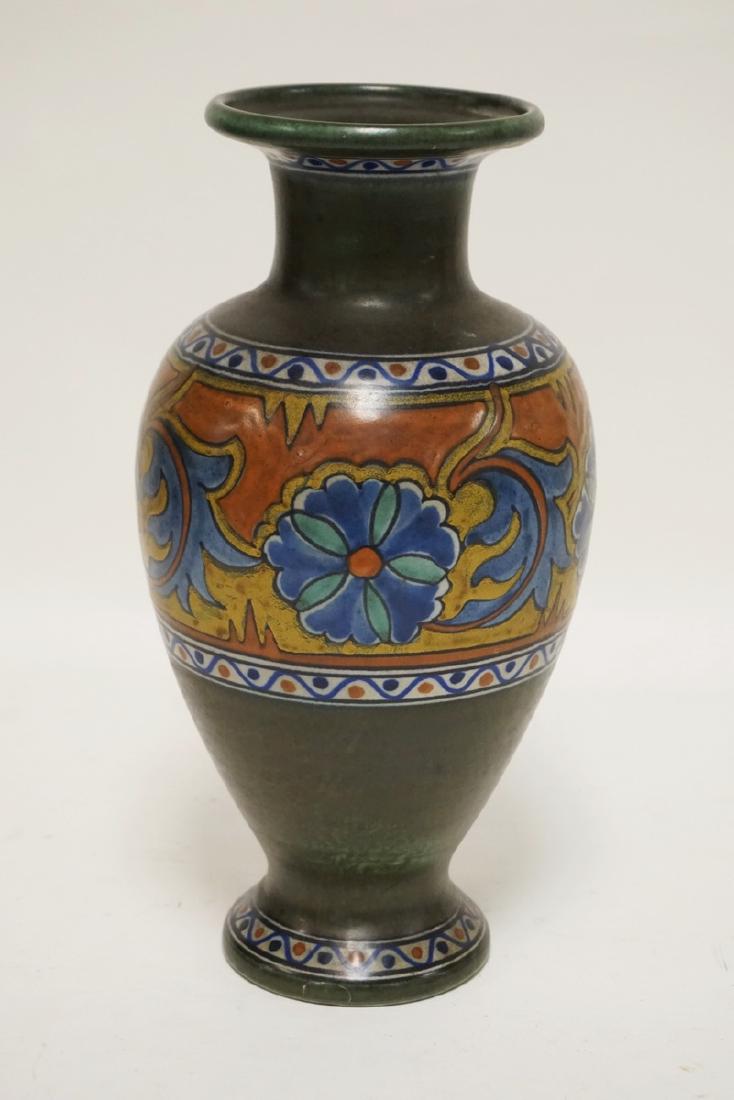 GOUDA POTTERY VASE MEASURING 12 INCHES HIGH. HAS A (1 of 3)