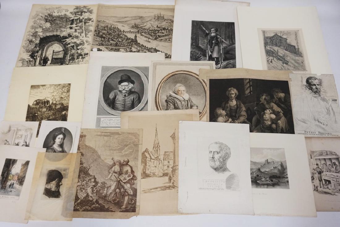 18 PIECES OF UNSORTED ARTWORK. PRINTS, ETCHINGS, ETC. (1 of 11)