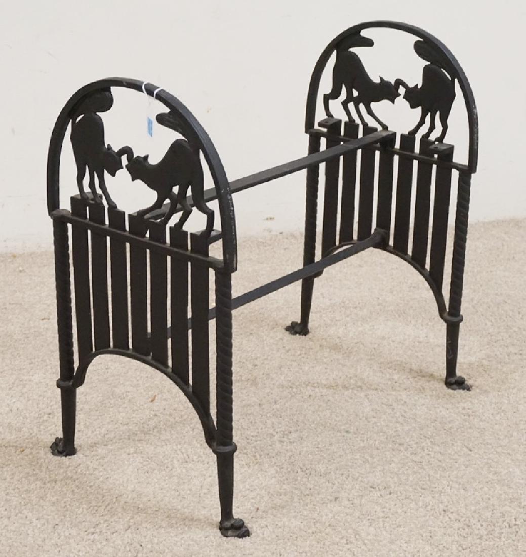CAST IRON BENCH FRAME WITH CAT SILHOUETTE ENDS. 21 1/4 (1 of 1)