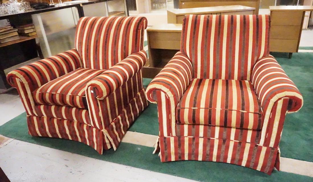 PAIR OF PEARSON UPHOLSTERED SWIVEL CHAIRS. (1 of 2)