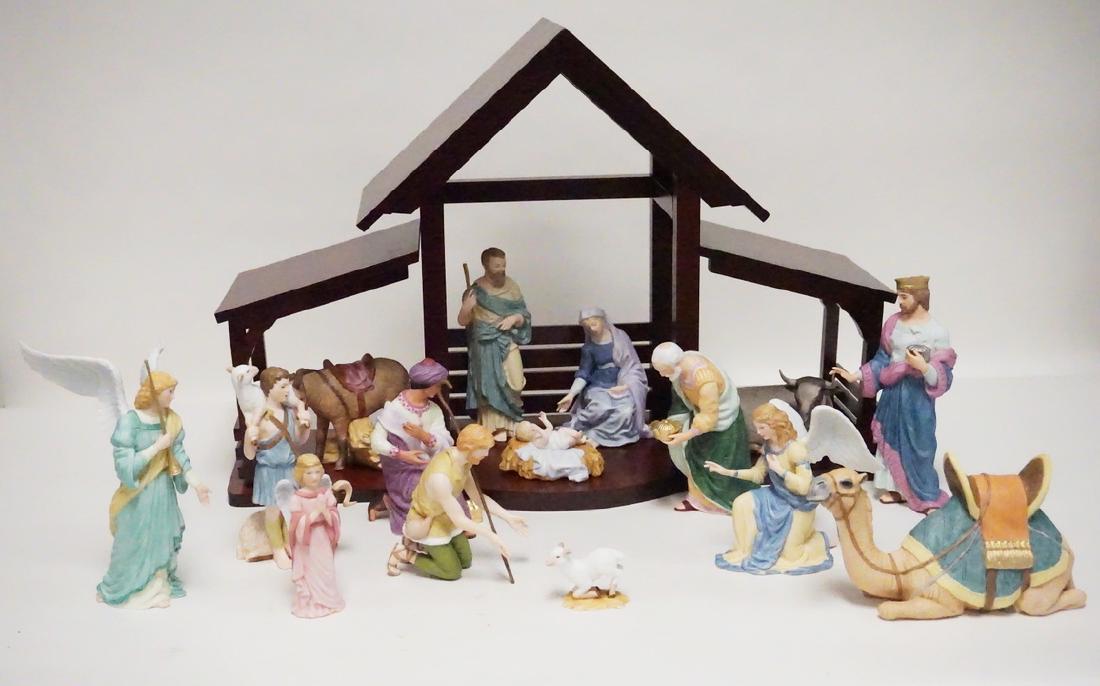 15 PIECE LENOX HAND PORCELAIN *RENAISSANCE* NATIVITY SE