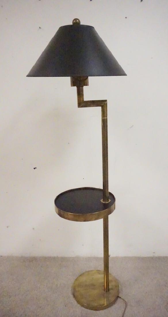 MODERN BRAS FLOOR LAMP WITH A TABLE SECTION. 59 INCHES (1 of 1)