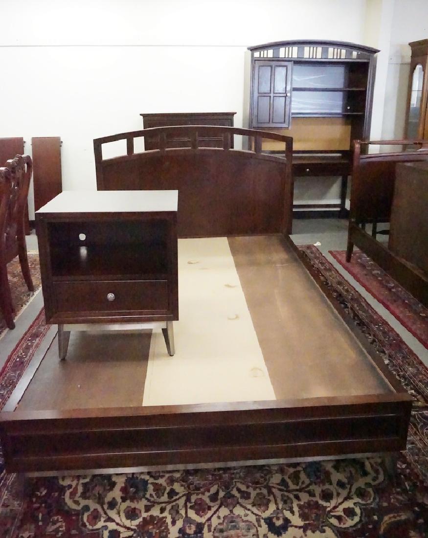 4 PIECE STANLEY BEDROOM SET. PLATFORM BED, HIGH CHEST, (1 of 4)