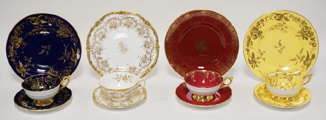 4 SETS OF COALPORT PORCELAIN TRIOS. CUPS, SAUCER, AND (1 of 3)