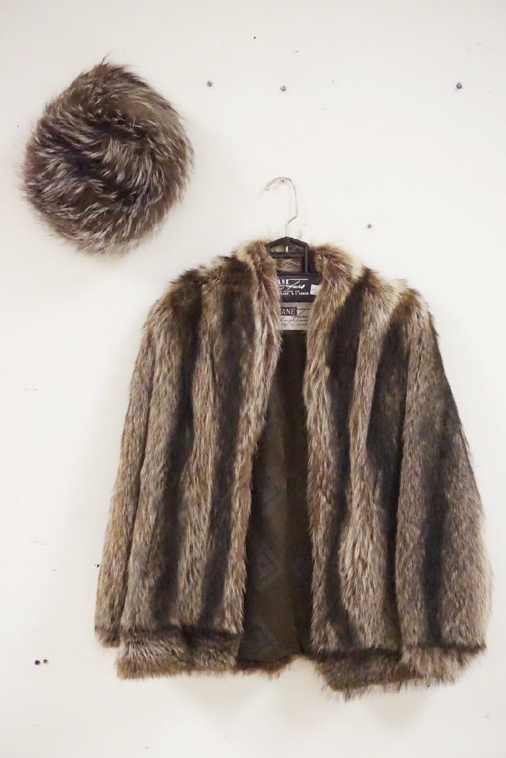 MUSKRAT FUR JACKET AND HAT. DIANE FURS. (1 of 2)