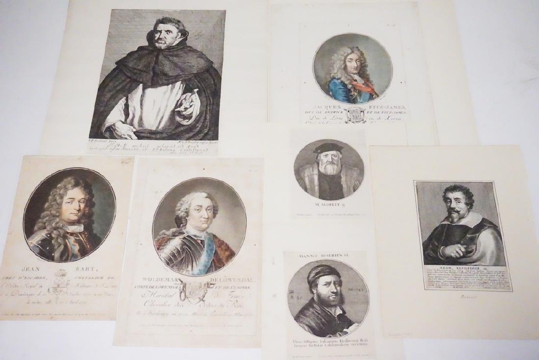 LOT OF 7 ANTIQUE PORTRAIT ETCHINGS. INCLUDES WENCESLAUS (1 of 9)