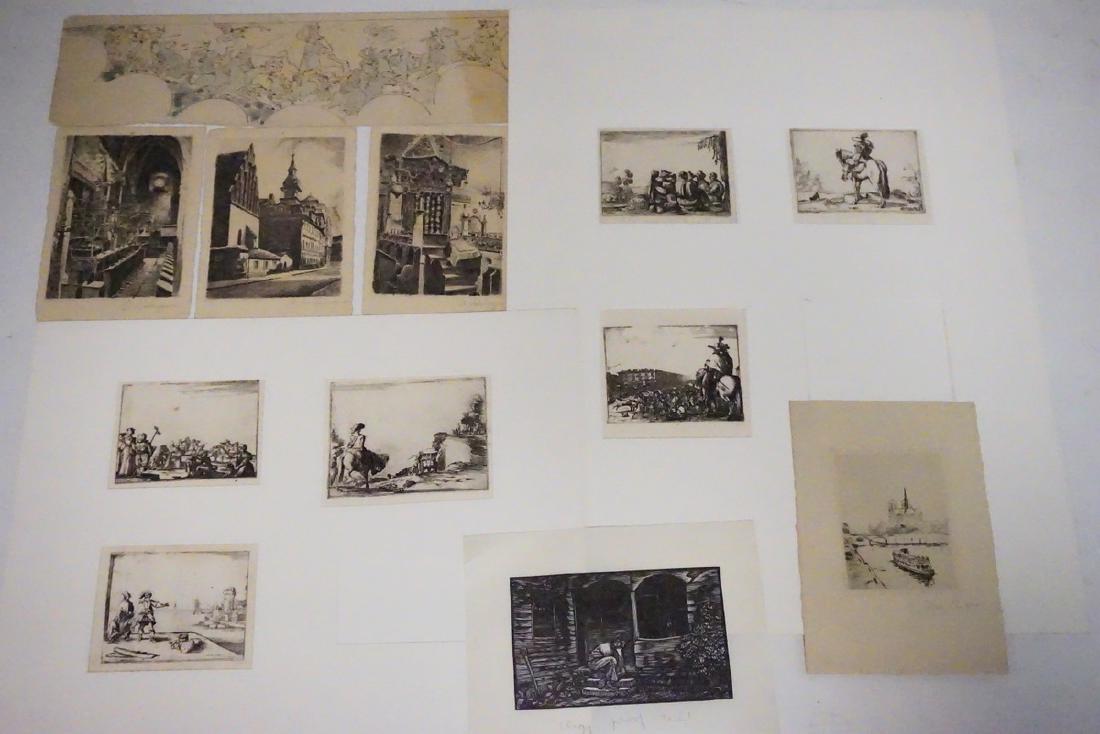 GROUPING OF 12 ANTIQUE ETCHINGS. INCLUDES JULIUS (1 of 5)
