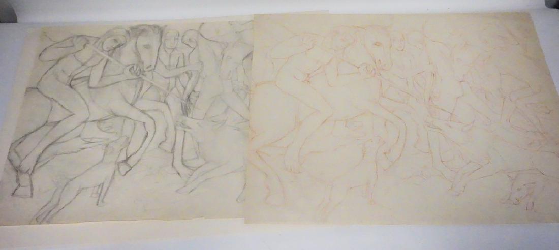 MORIZ MELZER (1877-1966) LOT OF 2 SKETCHES/STUDIES OF (1 of 4)