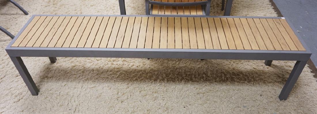 CRATE & BARREL *ALFRESCO* BENCH. 73 1/4 X 16 1/2 INCH: CRATE & BARREL *ALFRESCO* BENCH. 73 1/4 X 16 1/2 INCH TOP. 17 1/2 INCHES HIGH.