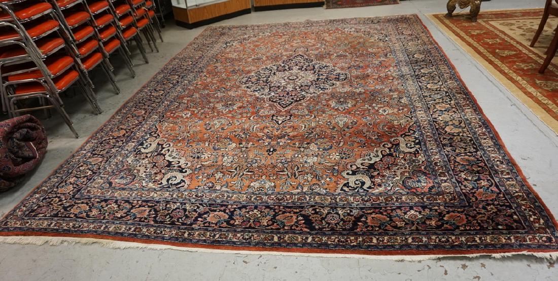 ANTIQUE HAND WOVEN WOOL ORIENTAL ROOM SIZE RUG (1 of 3)