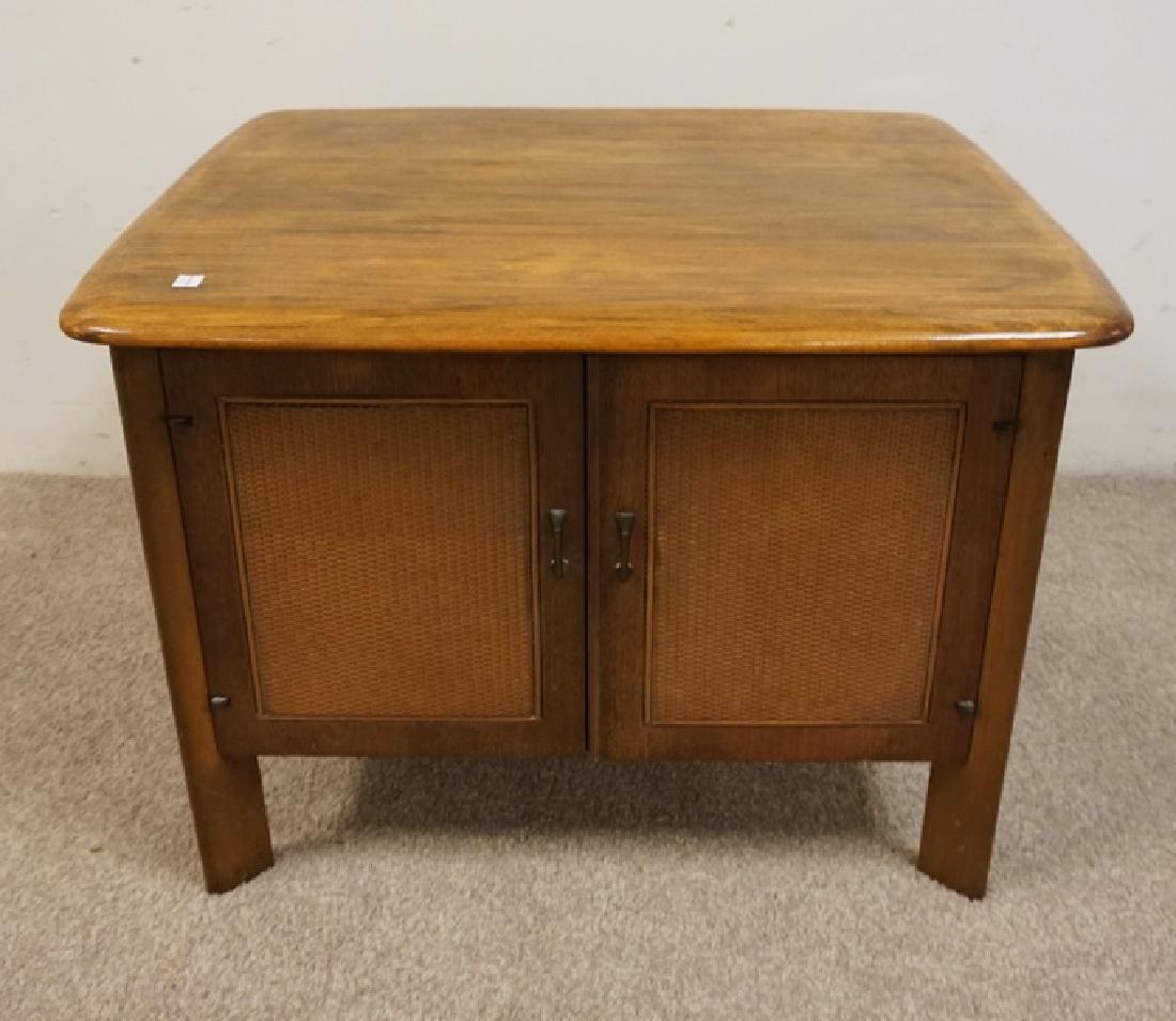 LANE END TABLE WITH 2 CANE PANELED DOORS. 28 INCHES (1 of 2)