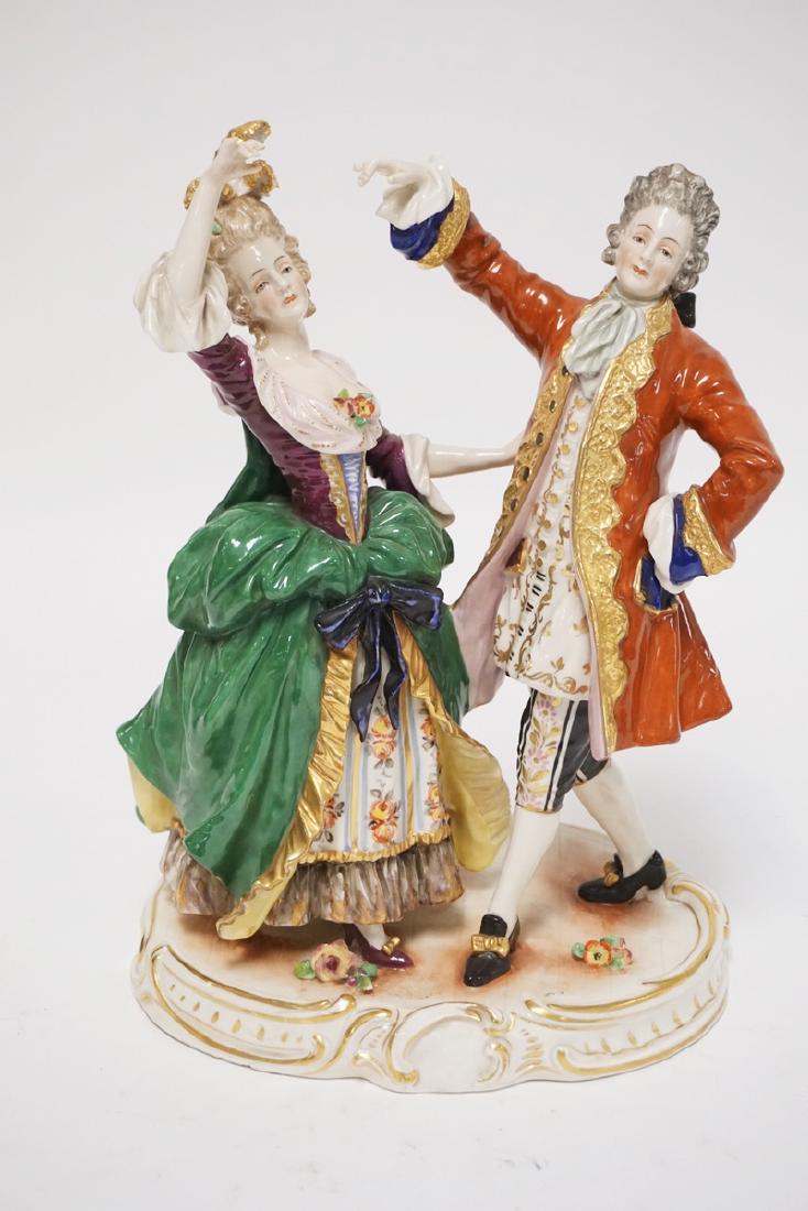 DRESDEN GERMAN FIGURAL PORCELAIN GROUP OF A DANCING (1 of 8)