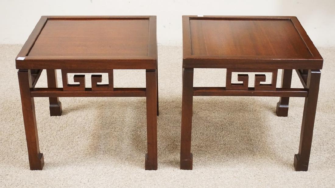 PAIR OF SQUARE ASIAN STYLED TABLES. 16 1/2 INCHES (1 of 1)