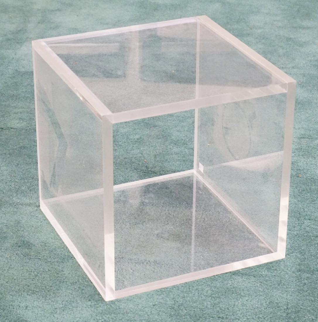MID CENTURY MODERN LUCITE / ACRYLIC CUBE WITH 2 OPEN (1 of 1)