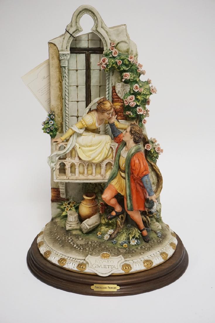 CAPODIMONTE PORCELAIN FIGURE OF ROMEO & JULIET. LIMITED (1 of 4)