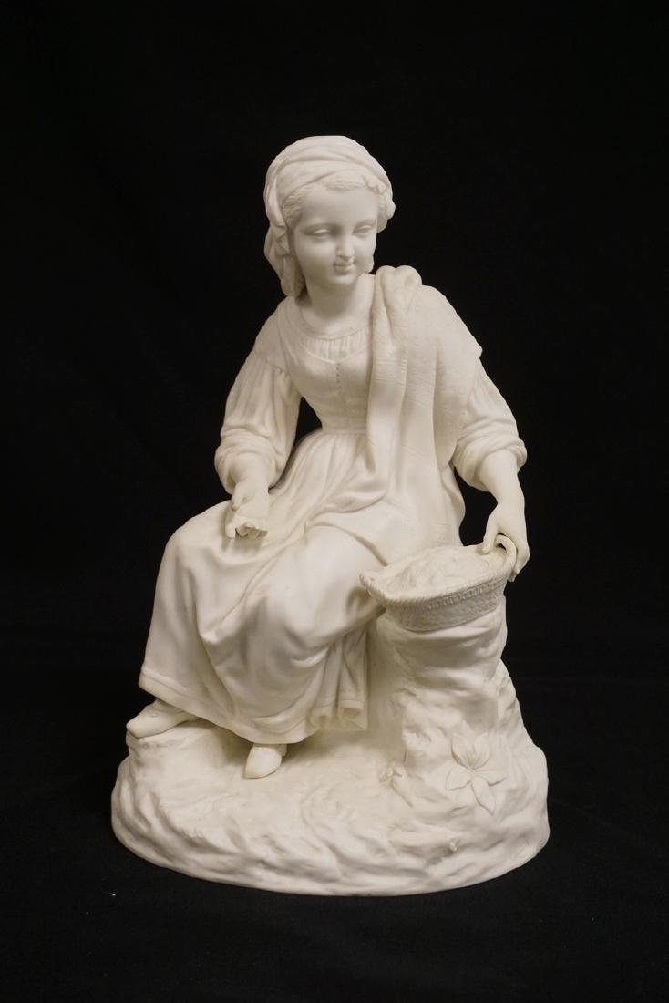 PARIAN PORCELAIN FIGURE OF A SEATED WOMAN WITH A (1 of 4)