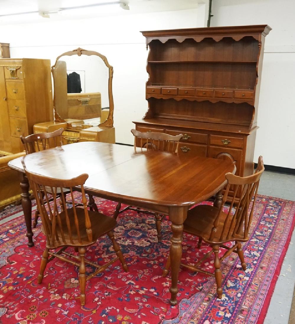 ETHAN ALLEN 6 PC. BLACK CHERRY DINING SET. HUTCH, 4 (1 of 4)