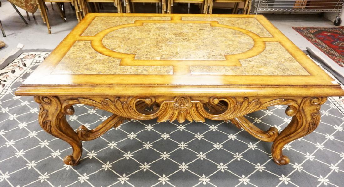 MAITLAND SMITH COFFEE TABLE WITH CARVED LEGS AND AN (1 of 4)