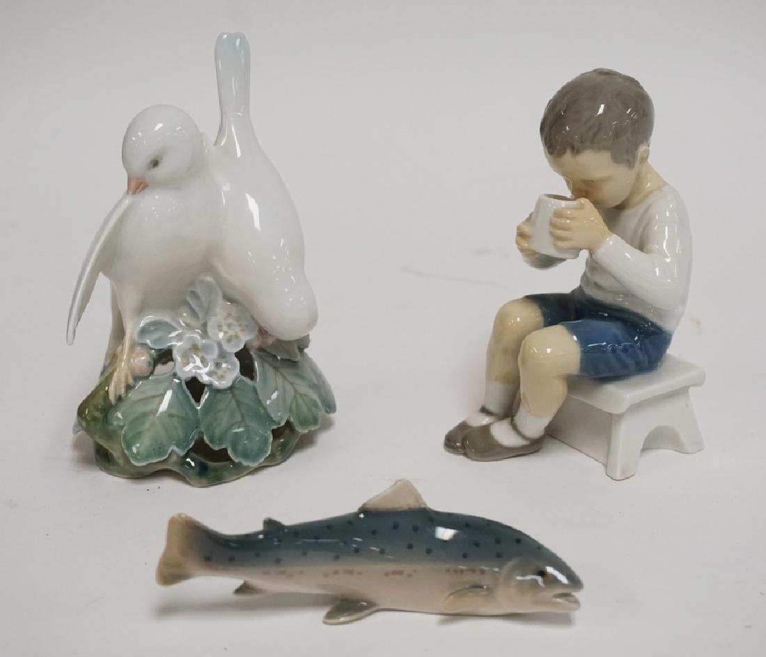 3 DANISH PORCELAIN FIGURES. TWO ROYAL COPENHAGEN AND (1 of 1)