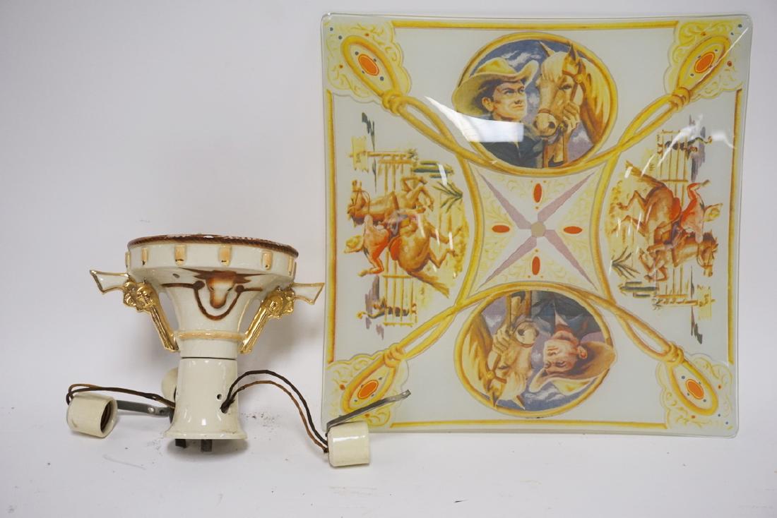 VINTAGE ROY ROGERS LIGHT FIXTURE W/SHADE. 14 7/8 INCHES (1 of 4)