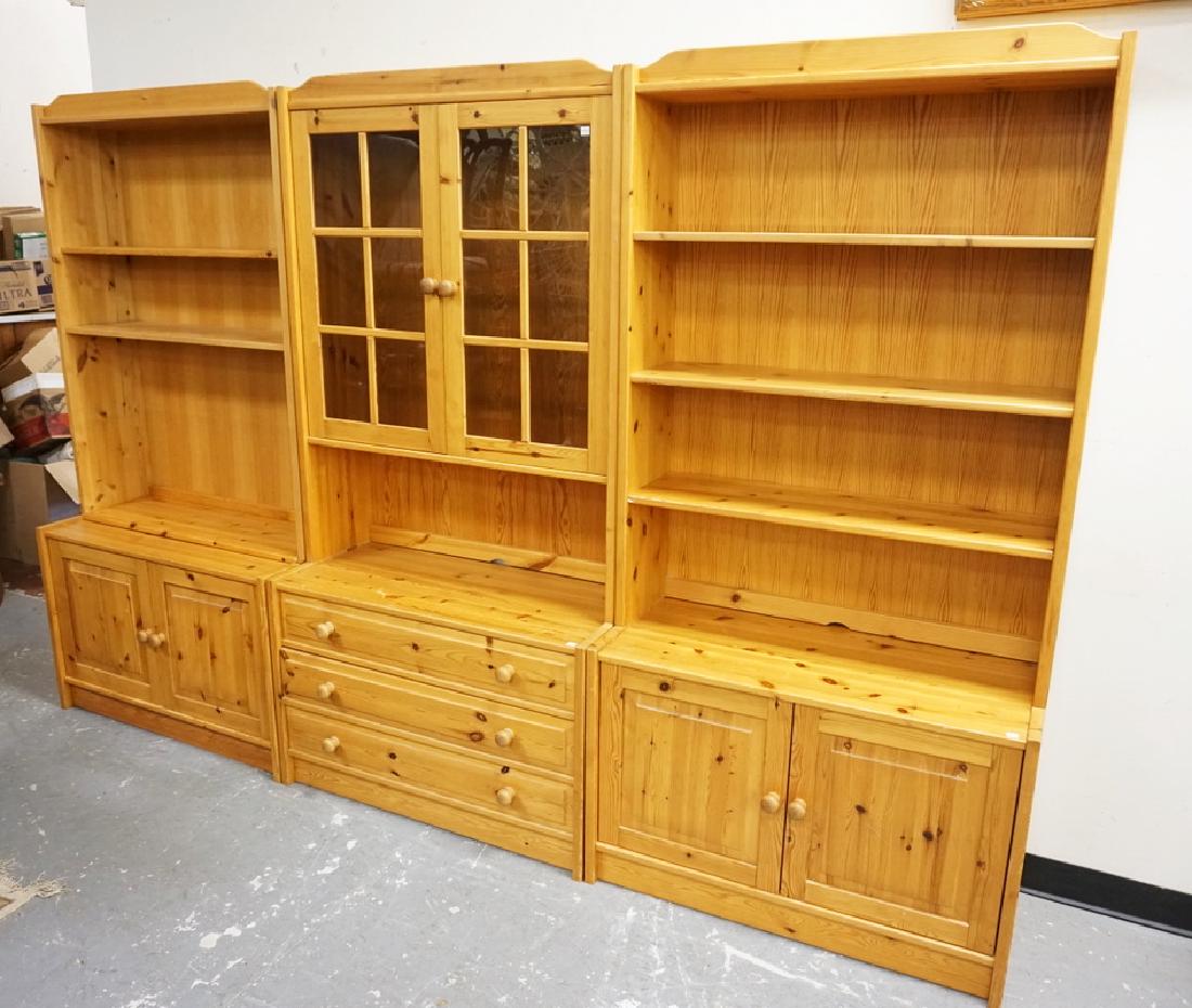 3 SECTION PINE WALL UNIT INLUDING BLIND CABINETS AND (1 of 1)