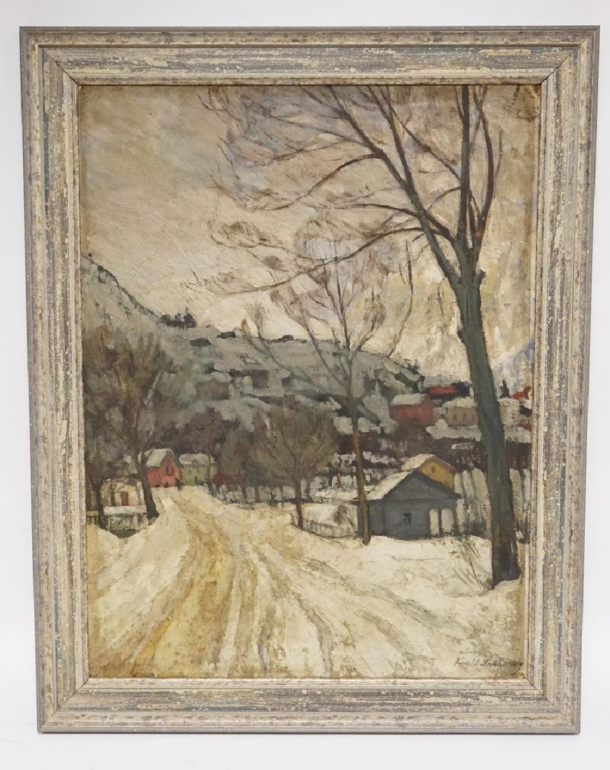 ARNOLD LAKHOVSKY (1880-1937) OIL PAINTING ON BOARD. (1 of 2)