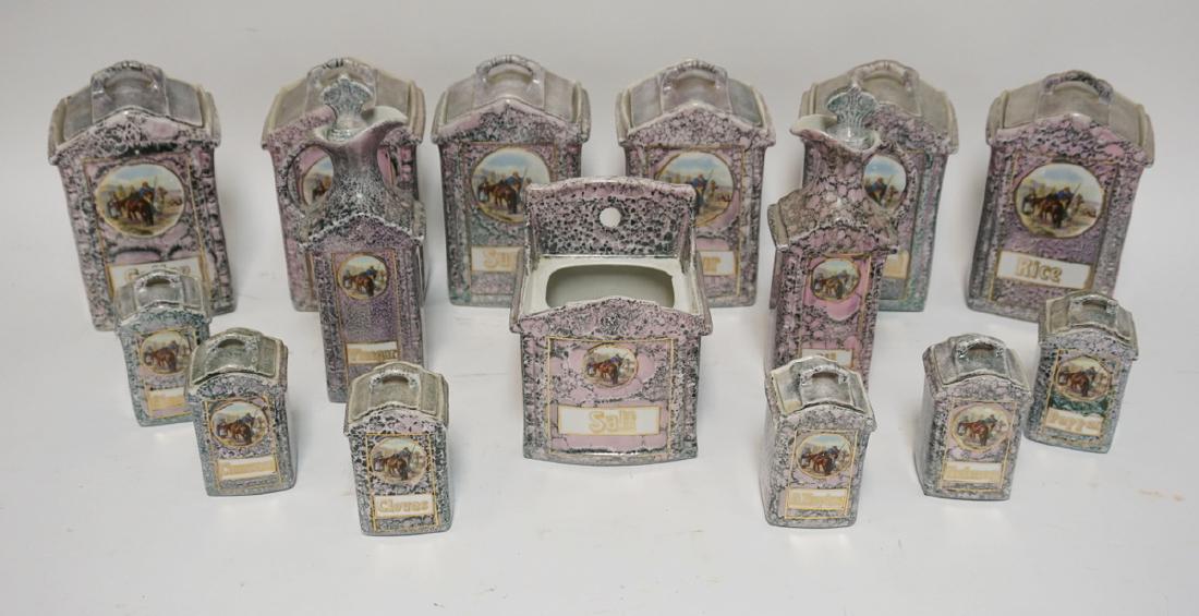 15 PIECE GERMAN CANISTER SET WITH VIGNETTES OF ARABIAN (1 of 3)