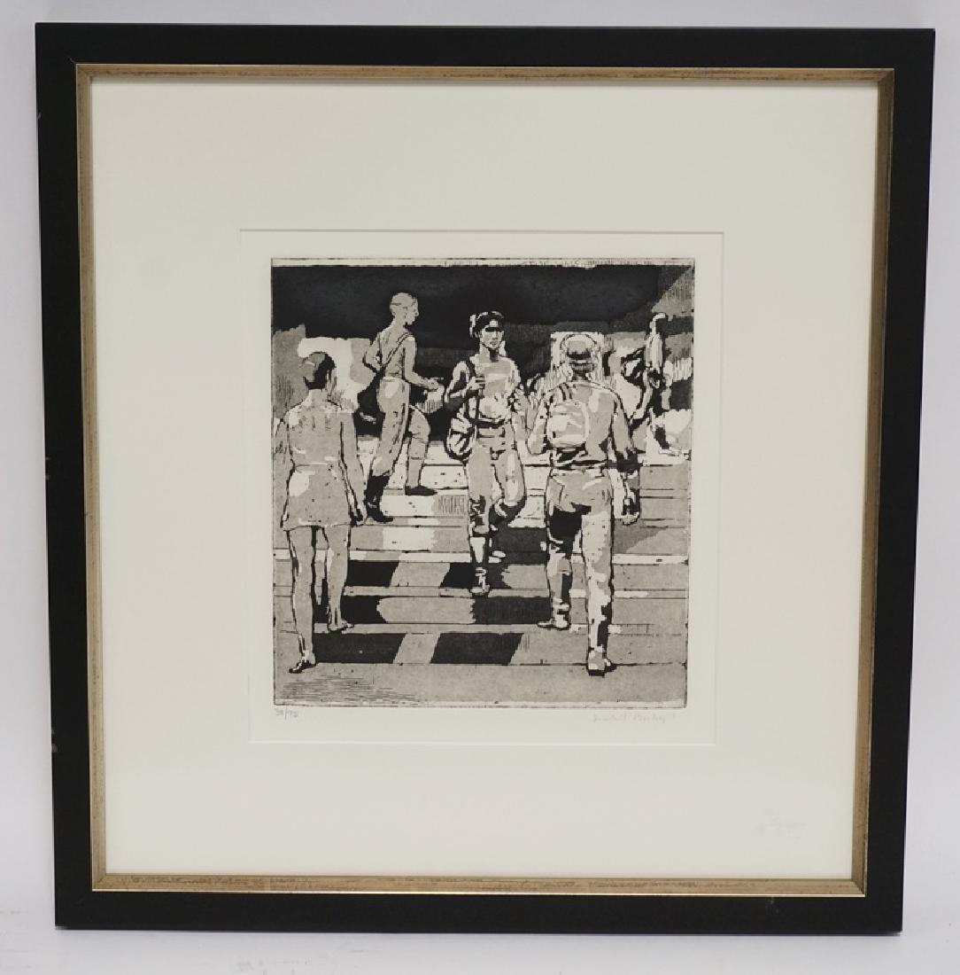 ISABEL BISHOP ETCHING *ENTRANCE TO UNION SQUARE* (1 of 3)