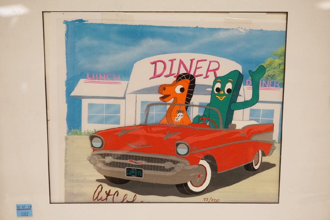 ART CLOKEY SIGNED GUMBY ANIMATION CEL. 9 X 11. LIMITED (1 of 2)