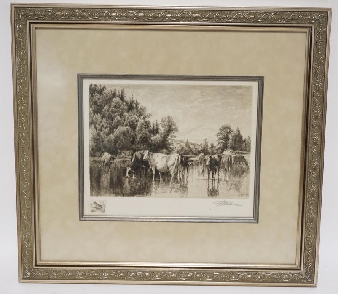 PETER MORAN ETCHING TITLED *NOONDAY*. PENCIL SIGNED (1 of 3)