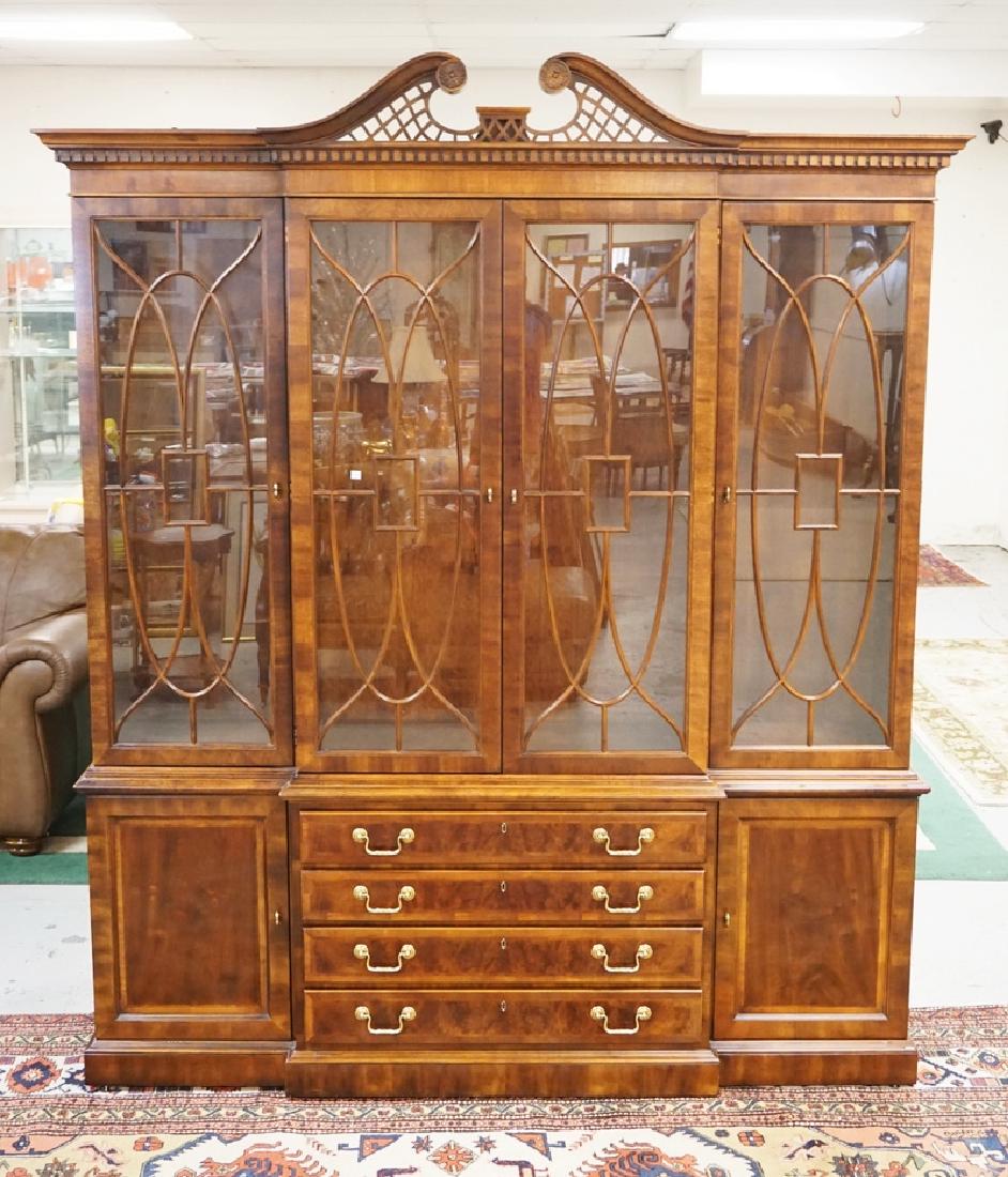 HENREDON *ASHTON COURT* BANDED MAHOGANY BREAKFRONT. (1 of 3)