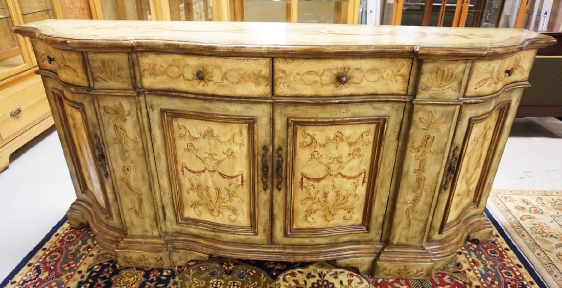 HOOKER *SEVEN SEAS* PAINT DECORATED CREDENZA. 86 1/2 IN (1 of 4)