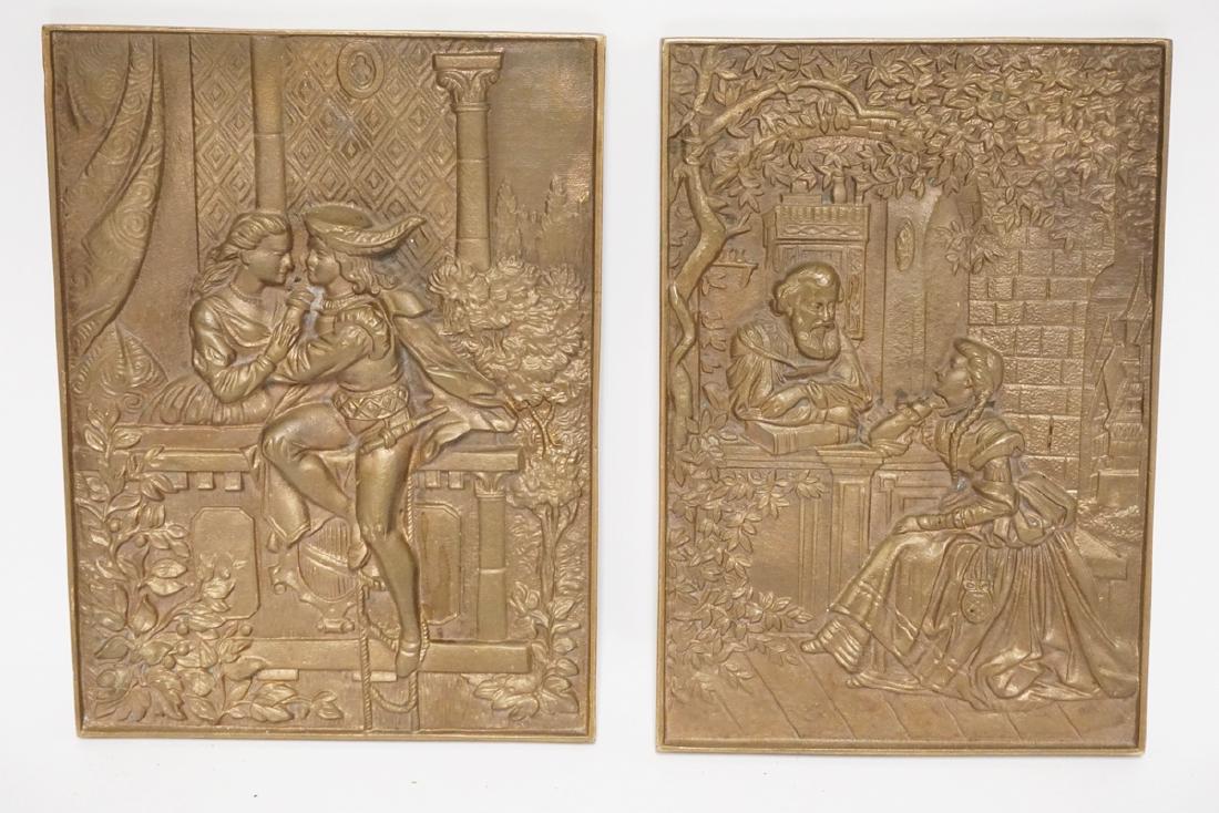 PAIR OF BRONZE RELIEF PLAQUES. ONE OF ROMEO & JULIET. 7 (1 of 1)