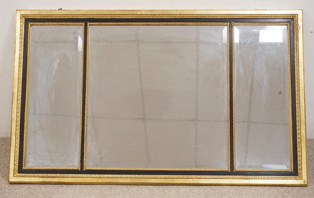 LABARGE GOLD GILT AND EBONIZED MIRROR WITH BEVELED (1 of 3)