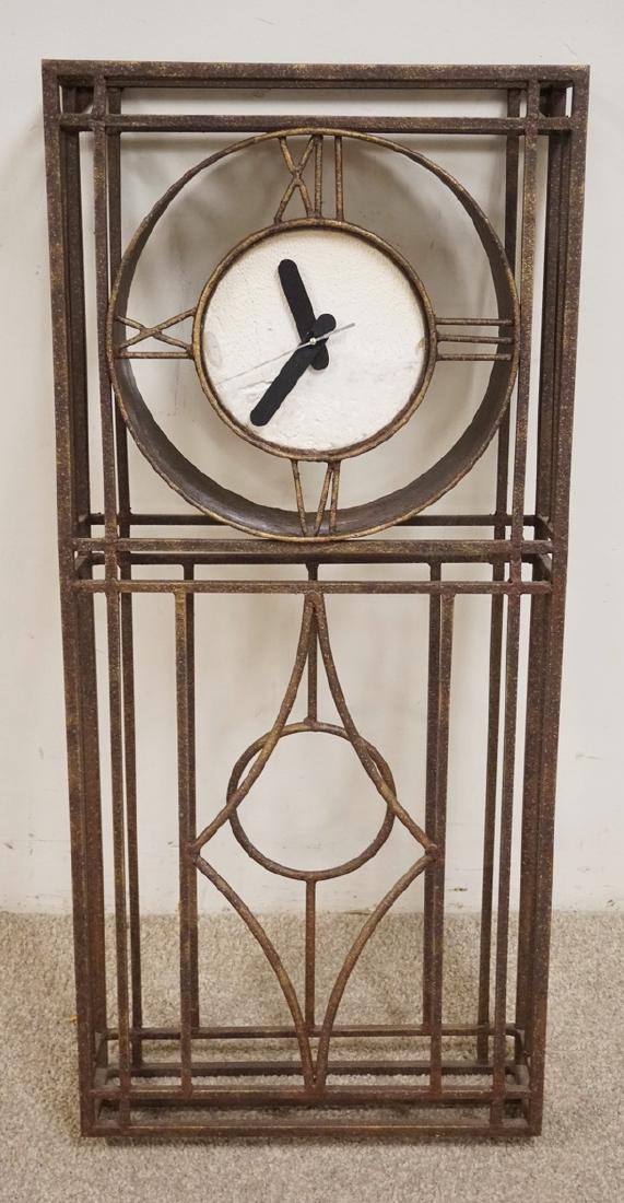 CONTEMPORARY DECORATIVE METAL FRAMED CLOCK. 40 X 18 (1 of 1)