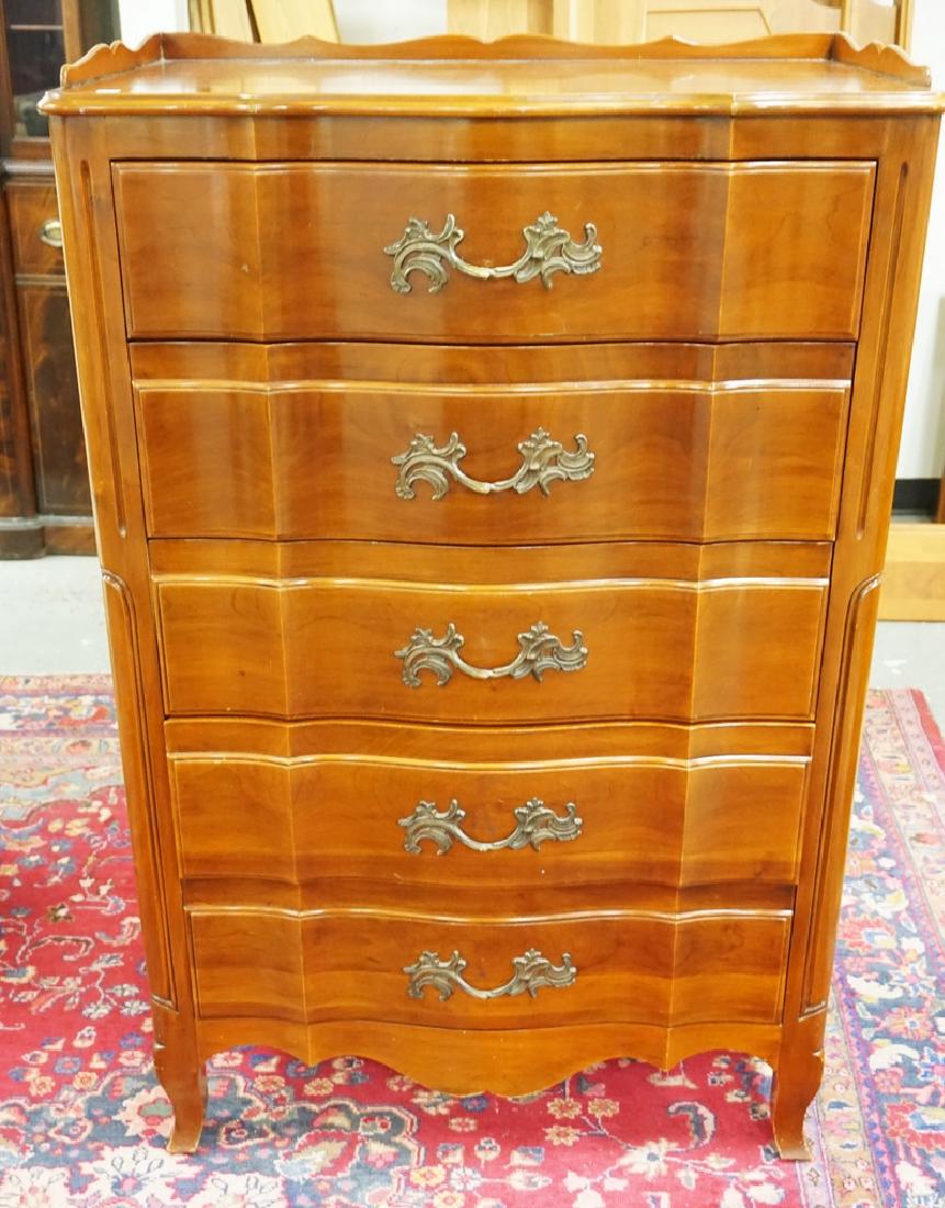 JOHN WIDDICOMB 5 DRAWER CHEST. SERPENTINE FRONT. (1 of 2)